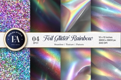 Metallic Rainbow Glitter Foil Holographic Art Digital Paper Product Image 1