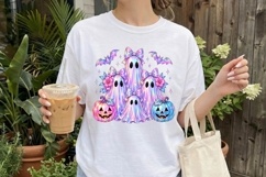 Holographic Ghost Family Halloween PNG Product Image 2