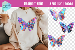 Butterfly holographic Sublimation | T-shirt PNG Product Image 1
