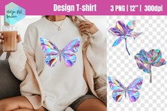 Butterfly holographic Sublimation | T-shirt PNG Product Image 1
