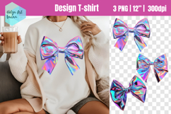 Bow holographic Sublimation | T-shirt PNG Product Image 1
