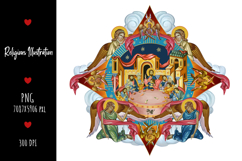 christening, vintage, religious, heaven, communion, faith, sacrament, saviour, epiphany, christian, evangelical, orthodox, greek, art, saint, holy, king, baptism, confirmation, angels, religion, sky, illustration, god, blessing, byzantine