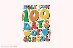 Holy Cow 100 Days of School SVG Design, School PNG T-shirt Product Image 1