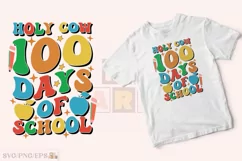 Holy Cow 100 Days of School SVG Design, School PNG T-shirt Product Image 2