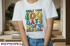 Holy Cow 100 Days of School SVG Design, School PNG T-shirt Product Image 3