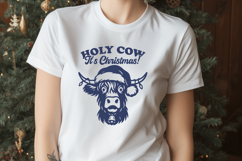 Holy Cow It’s Christmas SVG Funny Highland Cow Christmas PNG Product Image 2