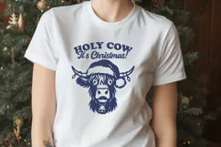 Holy Cow It’s Christmas SVG Funny Highland Cow Christmas PNG Product Image 2
