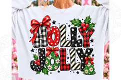 Holy Jolly Plaid Christmas PNG Product Image 1