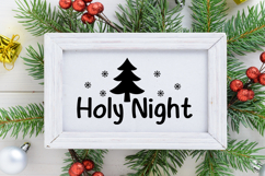 Holy Night Sign SVG, Farmhouse Christmas Sign Product Image 2