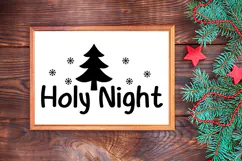 Holy Night Sign SVG, Farmhouse Christmas Sign Product Image 3