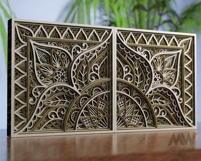 Vector file of a 3D mandala suitable for laser-cut wall art and decoration