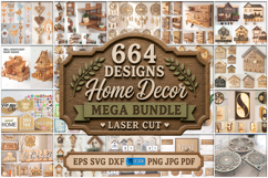 Home Decor Laser Cut Mega Bundle | 3D Home Laser | Modern Product Image 1