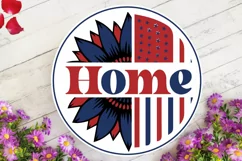 Home SVG, 4th Of July Round Sign SVG Design Product Image 3