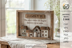 3D Family Home Decor Laser Cut. Stand Decor SVG Product Image 1