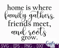 Farmhouse Home Round Sign Svg, Home Is Where Family Gathers Product Image 2