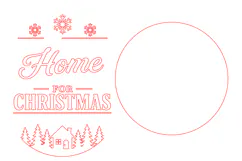 Home For Christmas Door Hanger SVG, Round Wooden Laser Cut Product Image 4