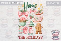 Christmas Sublimation Quote Design PNG Home for the holidays Product Image 1