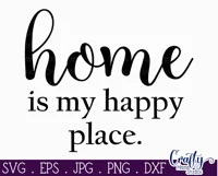 Farmhouse Home Round Sign Svg | Home Is My Happy Place Product Image 2