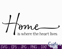 Farmhouse Sign Home Svg | Home Is Where The Heart Lives Product Image 2