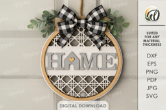 Home Round Sign Laser Cut. Wall Decor SVG Product Image 1