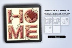 HOME of Flowers Layered Shadow Box SVG Product Image 2
