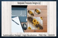 Sunflower and Leopard Mouse Pad Template &amp; Coasters, PNG Product Image 2