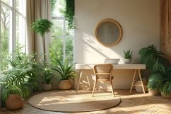 Scandinavian Interior Home Office with Plants &amp; Vases Product Image 1