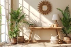Scandinavian Interior Home Office with Plants &amp; Vases Product Image 1