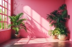 Minimalist Design with Plant Vase on Pink wall Product Image 1