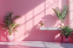 Minimalist Design with Desk on Pink wall Product Image 1