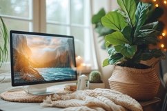 Office Room with Computer &amp; vases on the table Product Image 1