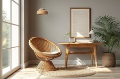 Scandinavian Interior Home Office with Plants &amp; Vases Product Image 1