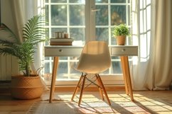 Scandinavian Interior Home Office with Plants &amp; Vases Product Image 1