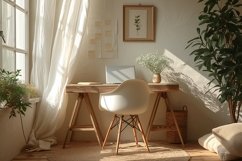 Scandinavian Interior Home Office with Dried Flowers Vases Product Image 1