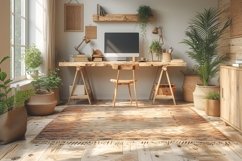 Scandinavian Interior Home Office with Dried Flowers Vases Product Image 1