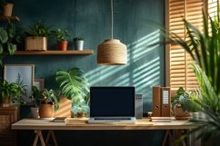 Home Workstation laptop and Desk Sunlight from window Product Image 1