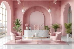 living Room Plants Vase and Frame on Pink wall sunlight Product Image 1