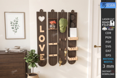 Home Organizer Key Holder Rack Laser Cut | Wall Decor Product Image 1