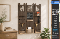 Home Organizer Key Holder Rack Laser Cut Bundle | Wall Decor Product Image 10
