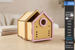 3D House Organizer Laser Cut | Storage Box | Village Cottage Product Image 1