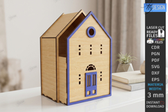 3D House Organizer Laser Cut | Storage Box | Village Cottage Product Image 1