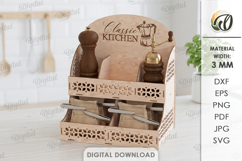 Kitchen Organizer Laser Cut. Home Organizer. Storage Box SVG Product Image 1