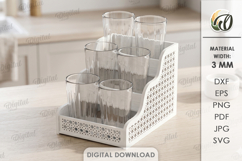 Home Organizer Laser Cut. Glass Holder. Storage Box SVG Product Image 1