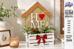 Home Planter Laser Cut | 3D Flower Planter | Home Decor SVG Product Image 1