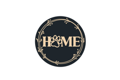 Paw Home Round Welcome Dog Sign SVG Template Product Image 2