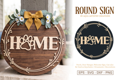 Paw Home Round Welcome Dog Sign SVG Template Product Image 1