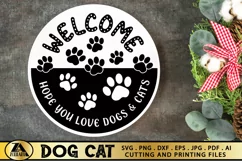 Dog Cat Welcome Home Sign SVG Dog Lover SVG Paw Print SVG Product Image 2