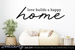 Love builds a Happy Home SVG Cut File Farmhouse Sign SVG Product Image 2