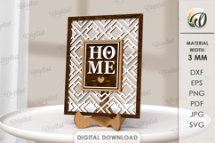 3D Home Sign With Stand Laser Cut. Stand Decor SVG Product Image 1