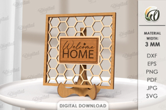 3D Home Sign With Stand Laser Cut. Stand Decor SVG Product Image 1